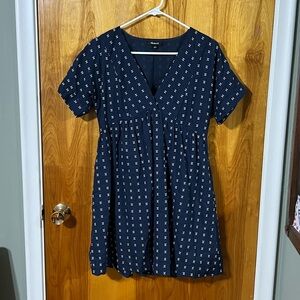 Madewell Navy Blue V-Neck Dress